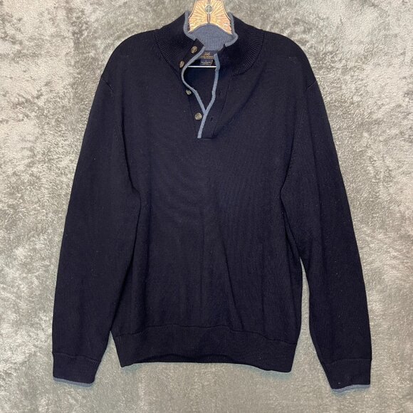Brooks Brothers Men Classic Extra Fine Italian Merino Wool Pullover Sweater L - Picture 1 of 11